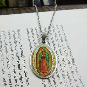 316L Nerezovej Ocele Vlastné Počiatočné Panny Márie Prívesok Náhrdelník Náboženstva Kresťanského Kríža Kúzlo Šperky