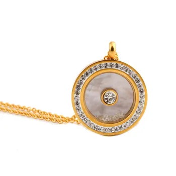 316L Nerezovej Ocele, Šperky Crystal Zlatá Farba Svadobné Šperky Súpravy s náhrdelníky stud náušnice pre ženy