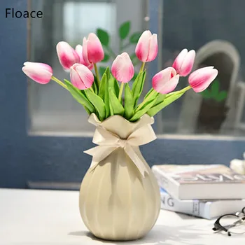31PCS/VEĽA PU Tulipány Umelé Kvety Skutočný dotyk umelé para zariadené, pri mini tulipán pre Domáce Svadobné dekorácie, Kvety