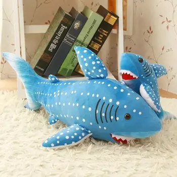 33-130 cm New Style Shark Plyšové Hračky Veľkoobchod Modrá látkové bábiky deň detí darček Mäkký vankúš deti hračky