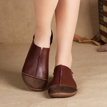 (35-42)dámske Topánky Plus Veľkosť Originálne Kožené Ploché Topánky Bežné Pošmyknúť na Mokasíny Dámy Moccasins Mori Girl Štýl (5188-1)
