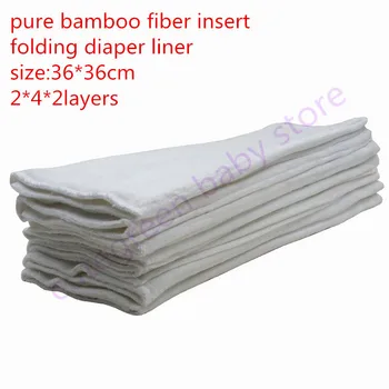 36*36 cm vysoké absorpčné opakovane ekologického bambusu vložka pre detské plienky;2*4*2layers prefold plienky látkové nappy bambusové podšívka