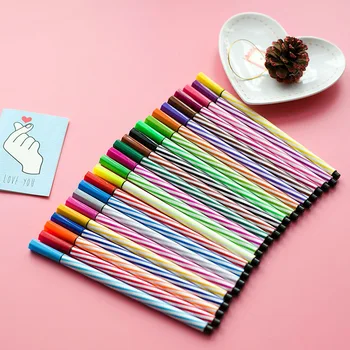 36 Farby Vody Farebný Značkovač Art Pen Set Deti Študent Umývateľný Kreslenie, Maľovanie Štetec, Pero, Fixky Papiernictvo Dodávky