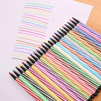 36 Farby Vody Farebný Značkovač Art Pen Set Deti Študent Umývateľný Kreslenie, Maľovanie Štetec, Pero, Fixky Papiernictvo Dodávky