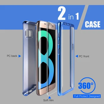 360 celého Tela Zrkadlo puzdro Pre Galaxy S8 Plus s8Plus Luxusné Lode Tenký Tvrdý Zadný Kryt puzdro Pre Samsung Galaxy S8 S8 Plus Prípadoch