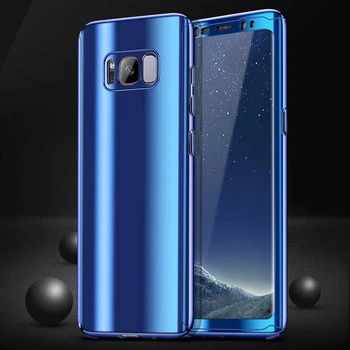 360 celého Tela Zrkadlo puzdro Pre Galaxy S8 Plus s8Plus Luxusné Lode Tenký Tvrdý Zadný Kryt puzdro Pre Samsung Galaxy S8 S8 Plus Prípadoch