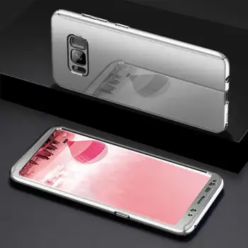 360 Chrániť puzdro Pre Galaxy Note 8 S7 Okraji Luxusné Zrkadlo Bling Kryt Pre Samsung Galaxy S8 Plus puzdro pre Samsung S9 Plus Prípade