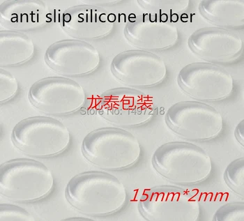 360pcs 15 mm x 2 mm Jasné anti slip silikónové gumy plastový nárazník klapky tlmič 3M samolepiaci silikónové nohy podložky