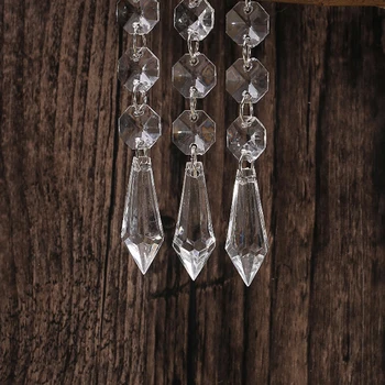 36pcs priehľadný Akrylový Osemhranné Korálky Závesné Svetlo na Kryštál Diamantu Drop Ornament Prívesok Strand Opony Svadobné Dekorácie