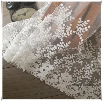 37 cm DIY bavlna ručné výšivky opony na nové svadobné šaty materiál Biela gázy odevy textil výšivky, čipky
