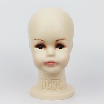 39 CM, Nerozbitný Realistické Plast dieťa/dieťa kati figuríny hlavu klobúk displej manikin hlavy