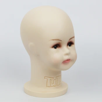 39 CM, Nerozbitný Realistické Plast dieťa/dieťa kati figuríny hlavu klobúk displej manikin hlavy