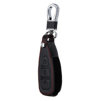3Button PU Kožené puzdro Pre Ford /Fiesta /Focus /Kuga Mondeo Diaľkové Smart Key