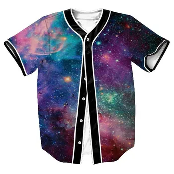 3D Baseball Tričko Mužov 2017 Priestor Galaxy Tlač Mužov Tričko Bežné Baseball Jersey Tee Tričko Homme Harajuku Hip Hop Streetwear Čaj