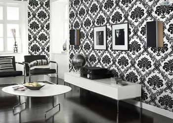 3D Black Continental Damasku Tapety Obývacia Izba Štúdia Spálne, TV joj, Tapety