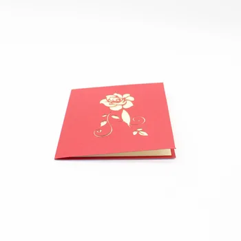 3D Laser Cut Ručné Kvet Ruže Petal Papier Pozvanie, Blahoželanie Pohľadnicu Svadobný Deň svätého Valentína svoju Priateľku Kreatívny Darček