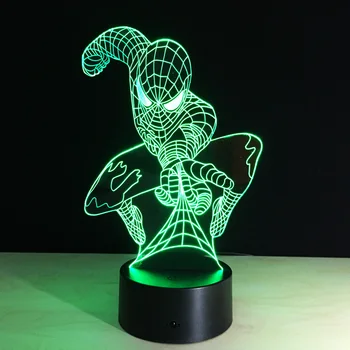 3D Led, Stolové Lampy, Akryl Nočné Osvetlenie, USB Plastové Base 7Colors Svetlo Zmena Dovolenku Dar Tvorivé Tabuľka Dekor