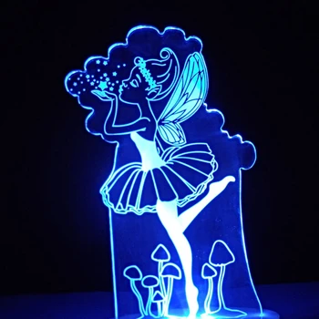 3D Led Visual Farebné Cherub Svietidlo USB Krásne Dievča Tabuľka Čítanie Tvorivé Dieťa Spať Víla Nočného Posteli Dekor Dary