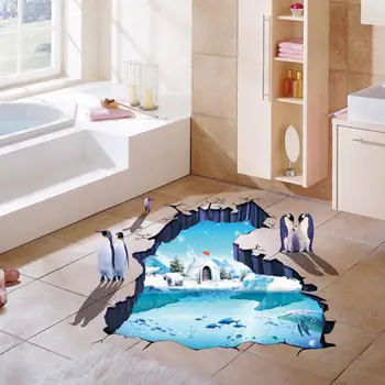 3D Polárnych Ľadovcov Nálepky na stenu, samolepky pre deti izby domova na stenu, samolepky domova obývacia izba