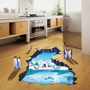 3D Polárnych Ľadovcov Nálepky na stenu, samolepky pre deti izby domova na stenu, samolepky domova obývacia izba