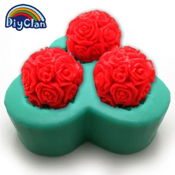 3D potravinársky silikónové formy na tortu zdobenie svadobné živice sviečka forme rose loptu kremíka ručne vyrábané mydlo plesne S0236HM20