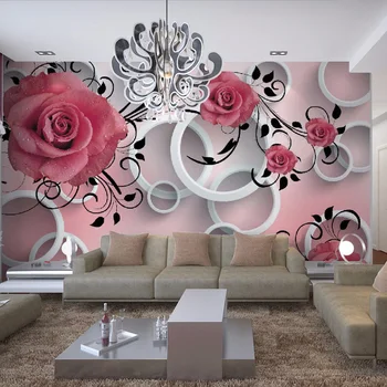 3D Stereo Abstraktné Kvety nástennú maľbu, Tapety Obývacia Izba, Spálňa Domova Foto Tapety Roll 3D Izby Krajiny Abstraktných De Parede