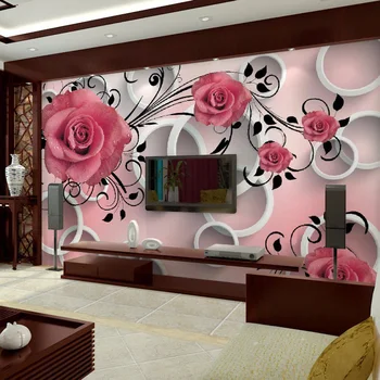 3D Stereo Abstraktné Kvety nástennú maľbu, Tapety Obývacia Izba, Spálňa Domova Foto Tapety Roll 3D Izby Krajiny Abstraktných De Parede