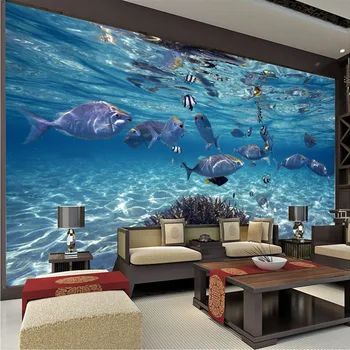 3D Tapety Cartoon Tvorivé Podmorský Svet Morský Život nástenná maľba Deti Spálňa Akvárium Obývacia Izba Pozadie Stene Kniha Domova