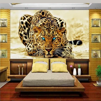 3d tapety foto tapety vlastné deti nástenná maľba obývacia izba tiger lovu zlaté pozadie maľovanie na stenu, tapety na steny 3d
