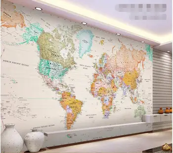3d tapety vlastné nástenné non-tkané 3d izba tapety Elegantné, ľahké farebné prevedenie mape sveta, foto tapety na steny 3d