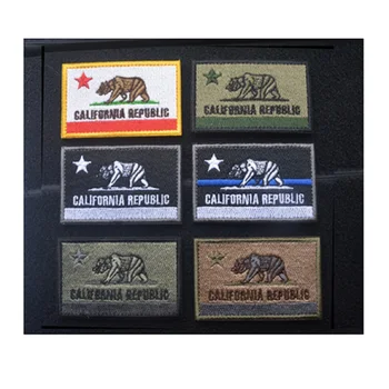 3D výšivky škvrny remienok slučky a háčik U. S. California štátnej Vlajky patch Handričkou patch California vlajky, odznaky patch