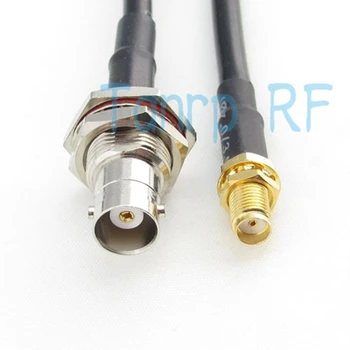 3FEET 1M RG58 predlžovacieho kábla 100 CM RF konektor Pigtail koaxiálny jumper kábel BNC samica matica prepážkou na SMA female jack