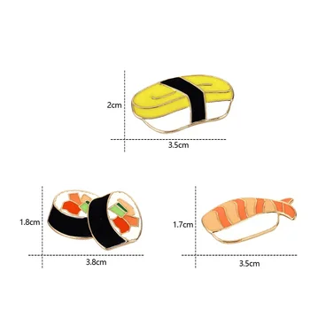 3ks 1 Sada Smalt Pin Odznaky Cartoon Brošňa Nastaviť Sushi Ryže Prejdite Na Oblečenie, Džínsy Batoh Odznaky Kovové Tvorivé Oblečenie