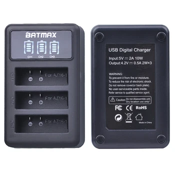 3ks 3.85 V AZ16-1 Batérie Pre Pôvodný Xiao YI lite 2 4K 4k + LED USB 3slots Nabíjačka Pre Xiao yi 4k Akcia Fotoaparát Batérie