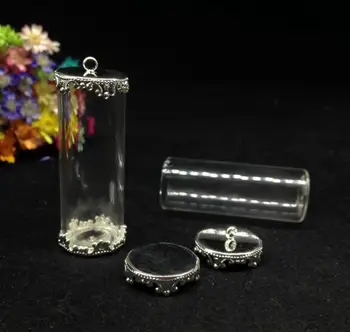 3ks 40*15 mm na jednej strane otvorte trubice sklo svete s 15 mm kvet zásobník sklenené fľaše, poháre sklo vail diy prívesok náhrdelník sklo dome