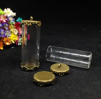 3ks 40*15 mm na jednej strane otvorte trubice sklo svete s 15 mm kvet zásobník sklenené fľaše, poháre sklo vail diy prívesok náhrdelník sklo dome
