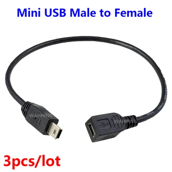 3ks 5 Pin Mini USB Mužov a Žien Kábel Kábel Adaptéra Mini USB Predlžovací Kábel Drôt pre Fotoaparát, MP3 Počítača, Telefónu, Tabletu HY931