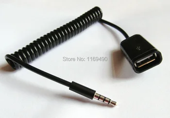 3ks car data kučeravé elastické kábel USB 2.0 AF/ST stereo 3,5 mm 1/8