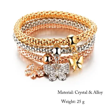 3KS Carter Prívesok Motýľ Náramky & Bangles Módne Kruhu Crystal Náramky pre Ženy Elastické Kúzlo Šperky pulseiras