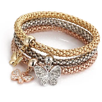 3KS Carter Prívesok Motýľ Náramky & Bangles Módne Kruhu Crystal Náramky pre Ženy Elastické Kúzlo Šperky pulseiras