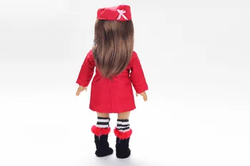 3ks\nastaviť Módne červený kabát +ponožka +klobúk fit 18-palcové Americké dievča bábiku\bábika príslušenstvo\b101