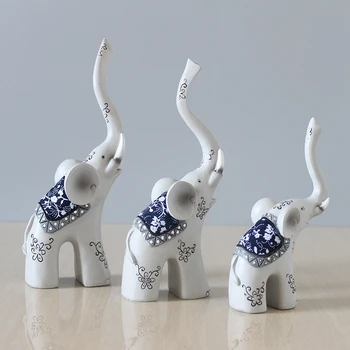 3ks/set Domáce Dekorácie slon figúrka Domova Živice Šťastné vianoce miniatúry Ornament Tvorivé Slon Nastaviť artesanato