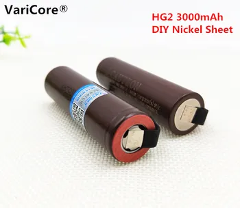 3ks. VariCore HG2 18650 3000 mAh Elektronická Cigareta Nabíjateľná Batéria Vysoká-výtok, 30A vysoký prúd +DIY nicke(zváranie)