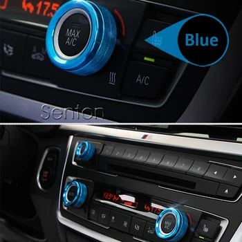 3ks/Veľa Auto Styling Klimatizácia Dekoratívne Kruhu Gombíky Kryty Na BMW X1 E84 2011 2012 2013 Príslušenstvo