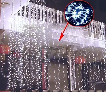 3M*3M LED Okno Svetlá Vonkajšie Opony String Rozprávky na čítanie Vianočné XMAS Party Domov Festival Pozadie/Dekorácie Osvetlenie