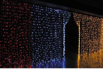 3M*3M LED Okno Svetlá Vonkajšie Opony String Rozprávky na čítanie Vianočné XMAS Party Domov Festival Pozadie/Dekorácie Osvetlenie