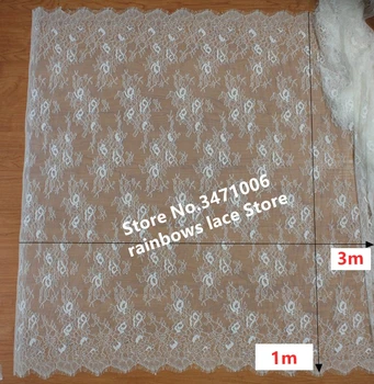 3meters /veľa šírka 100 cm nádherné rias Čipky textílie Mäkké gázy čipky DIY odevné doplnky, Vyšívané perlinkové tkaniny tkaniny dobré