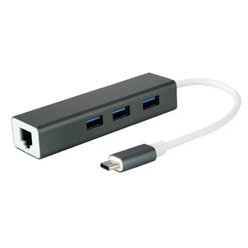 3Ports USB 3.0 HUB, Typ C pre Ethernet LAN RJ45 Kábel, Adaptér, Sieťová Karta Gigabit/100MB Vysokú Rýchlosť Prenosu Dát pre Macbook Pro