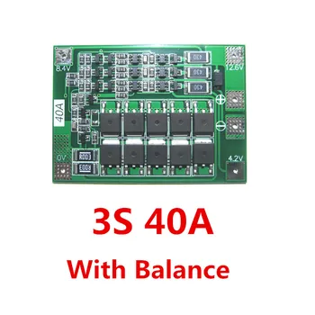 3S 40A 11.1 V 12,6 V 18650 lítiové batérie, ochrana Rada pre vŕtanie 40A súčasný Štandard/Zvýšenie/Balance