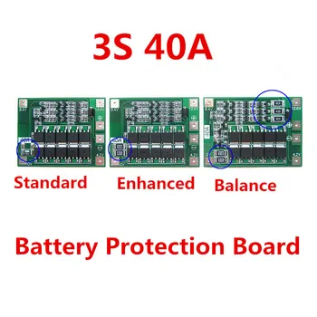 3S 40A 11.1 V 12,6 V 18650 lítiové batérie, ochrana Rada pre vŕtanie 40A súčasný Štandard/Zvýšenie/Balance